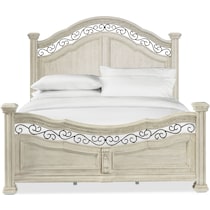 tuscany white king panel bed   