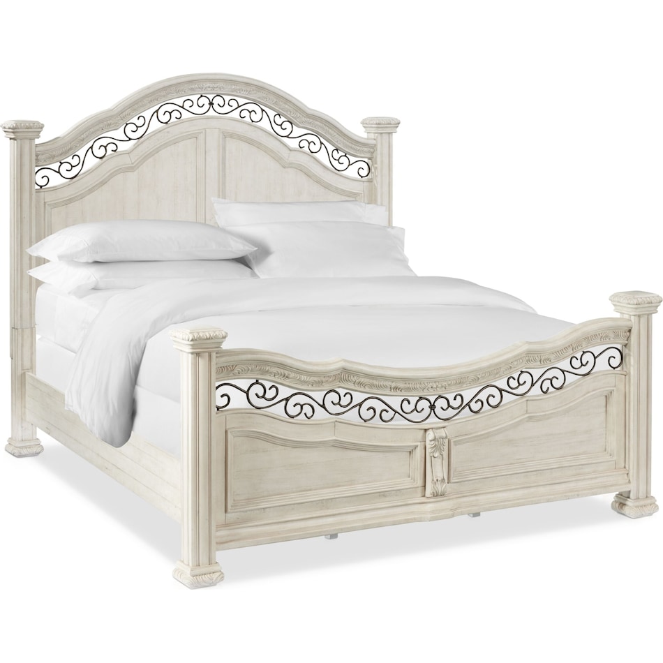 tuscany white queen panel bed   