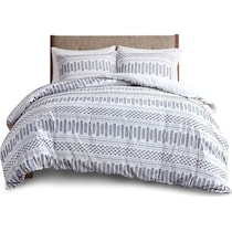 twyla white navy king california king bedding set   