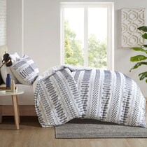 twyla white navy king california king bedding set   