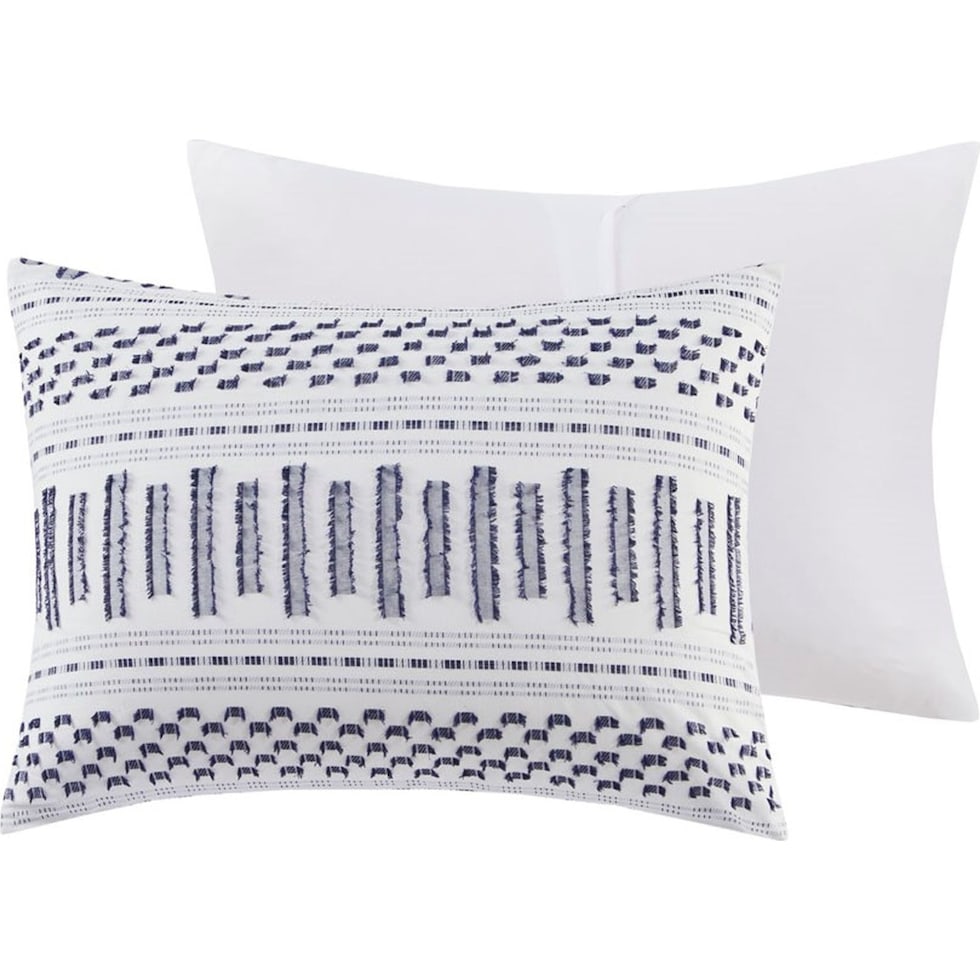 twyla white navy king california king bedding set   