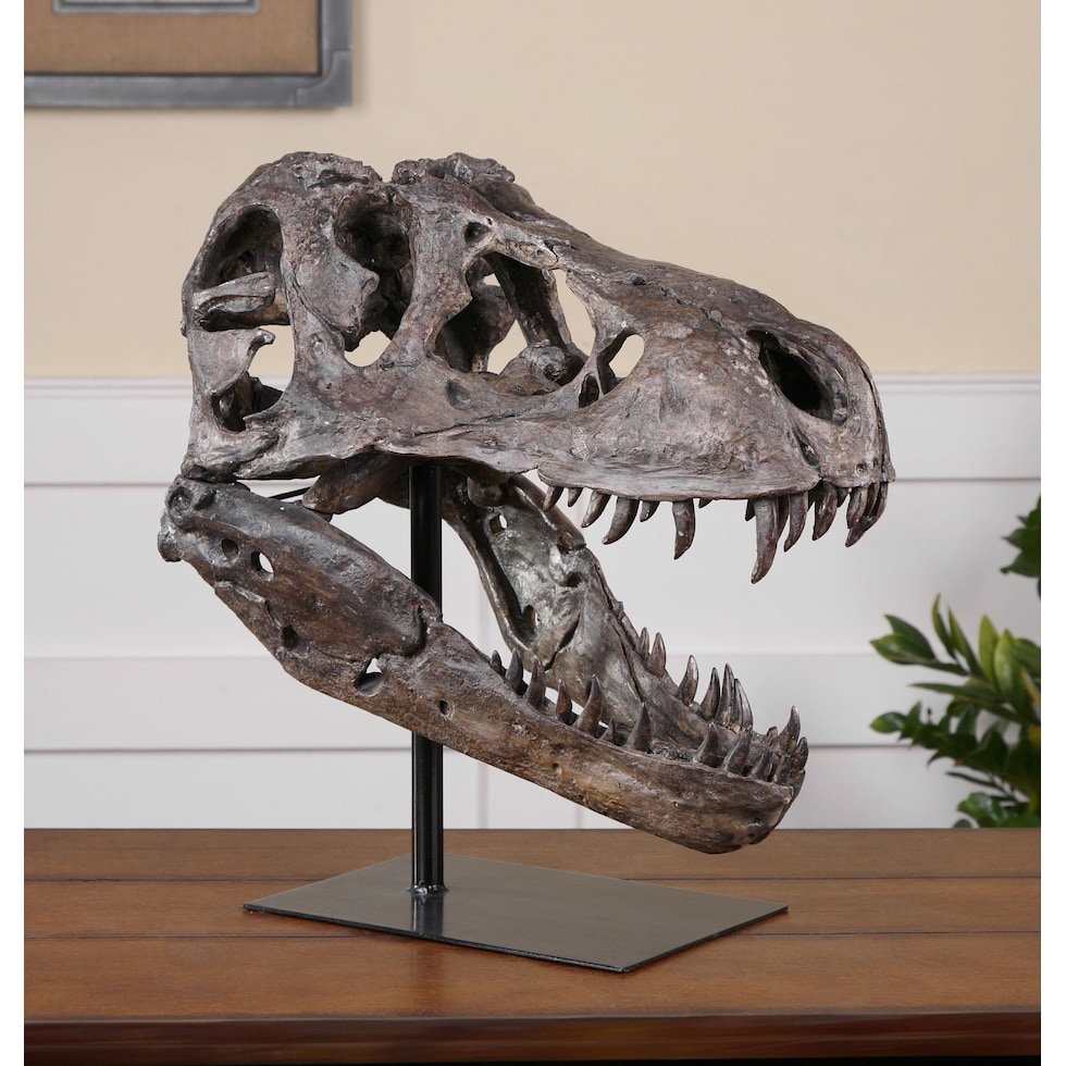 tyrannosaurus gold sculpture   