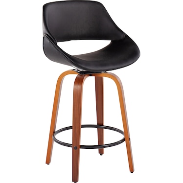 Uma Set of 2 Counter-Height Stools with Round Foot Rest