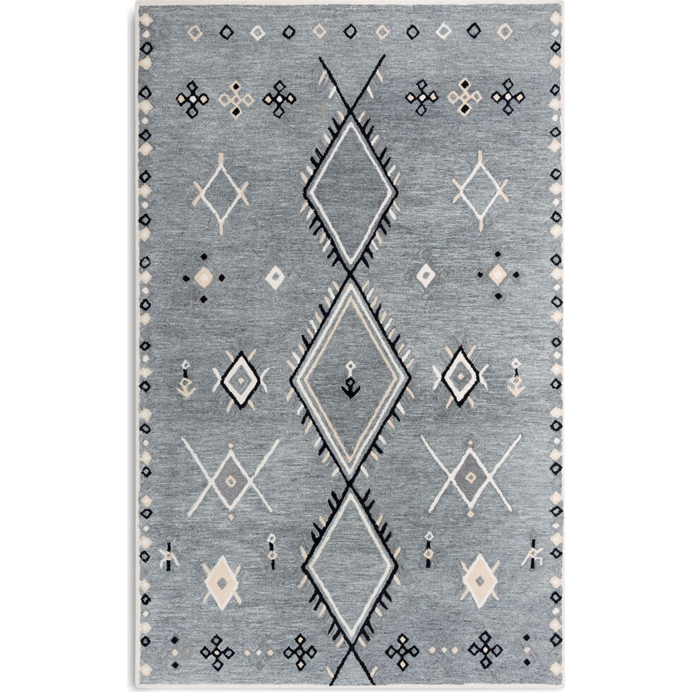una gray area rug  x    