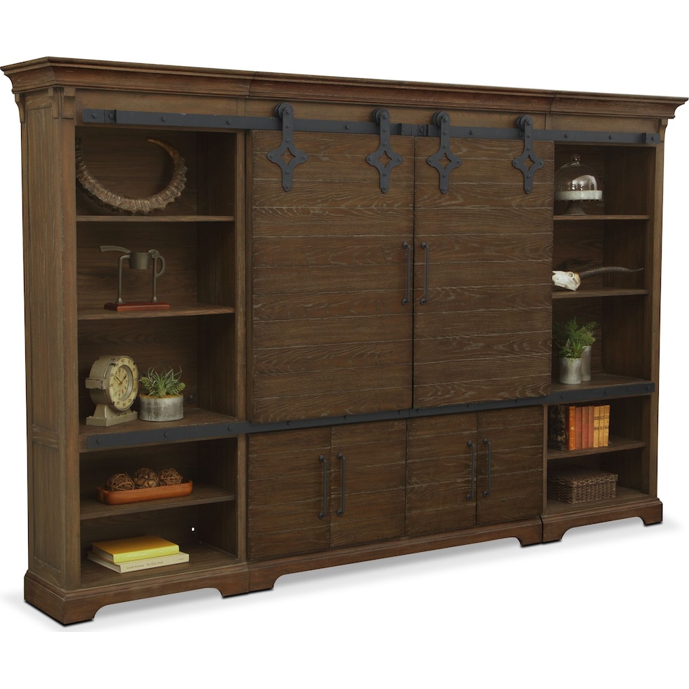 union city brown entertainment wall unit   