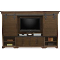 union city brown entertainment wall unit   