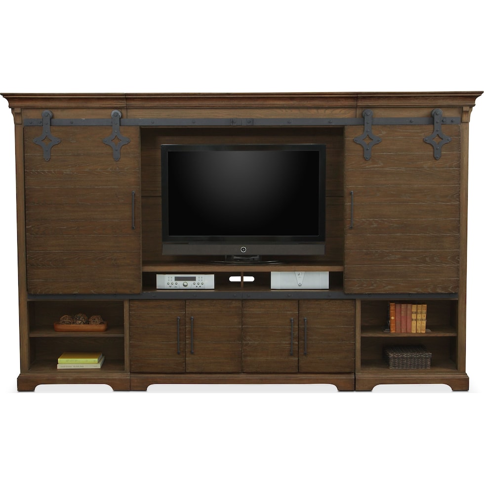 union city brown entertainment wall unit   