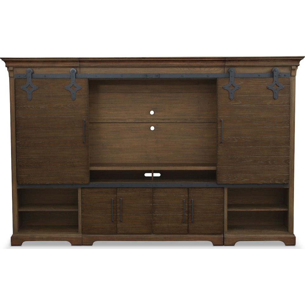 union city brown entertainment wall unit   