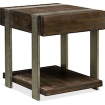 union city dark brown end table   