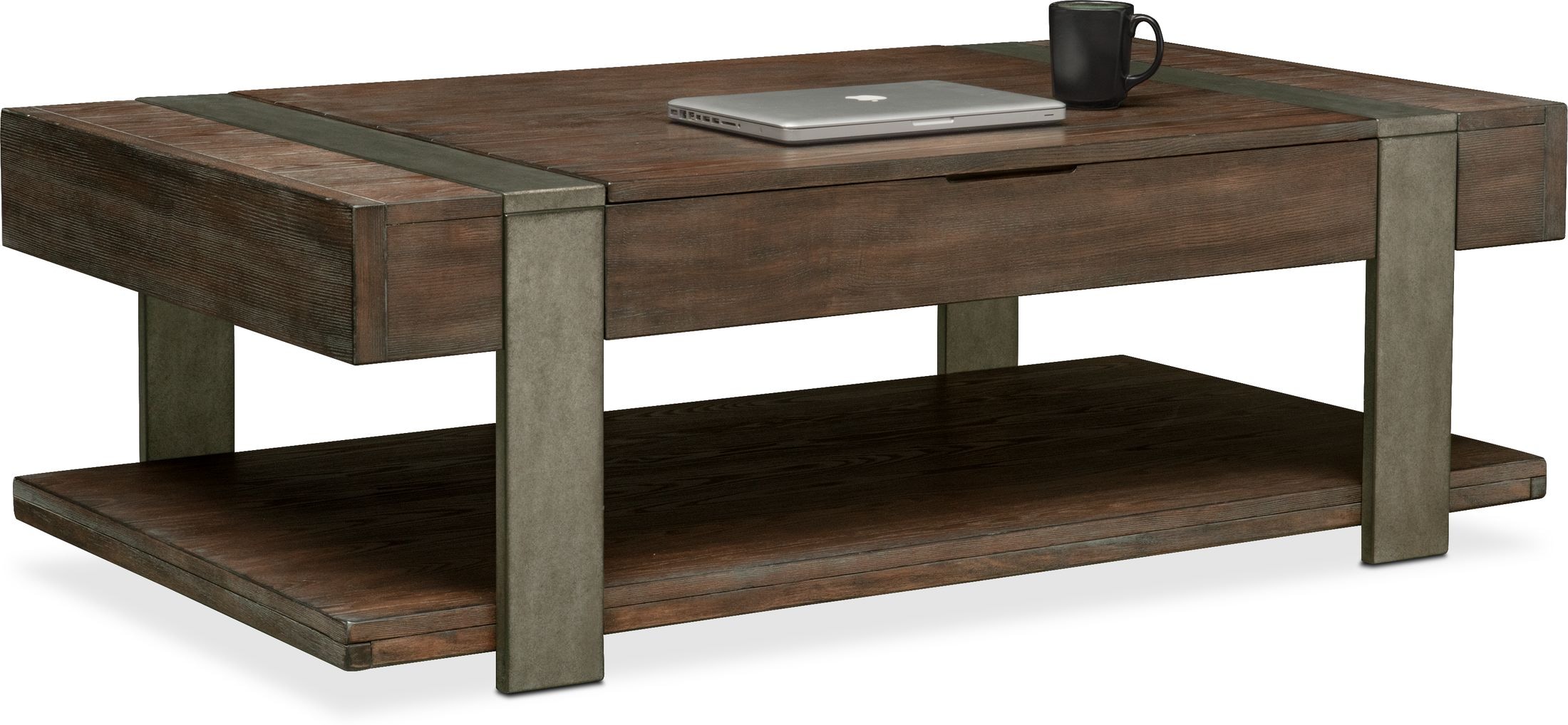 rustic lift top coffee table with storage