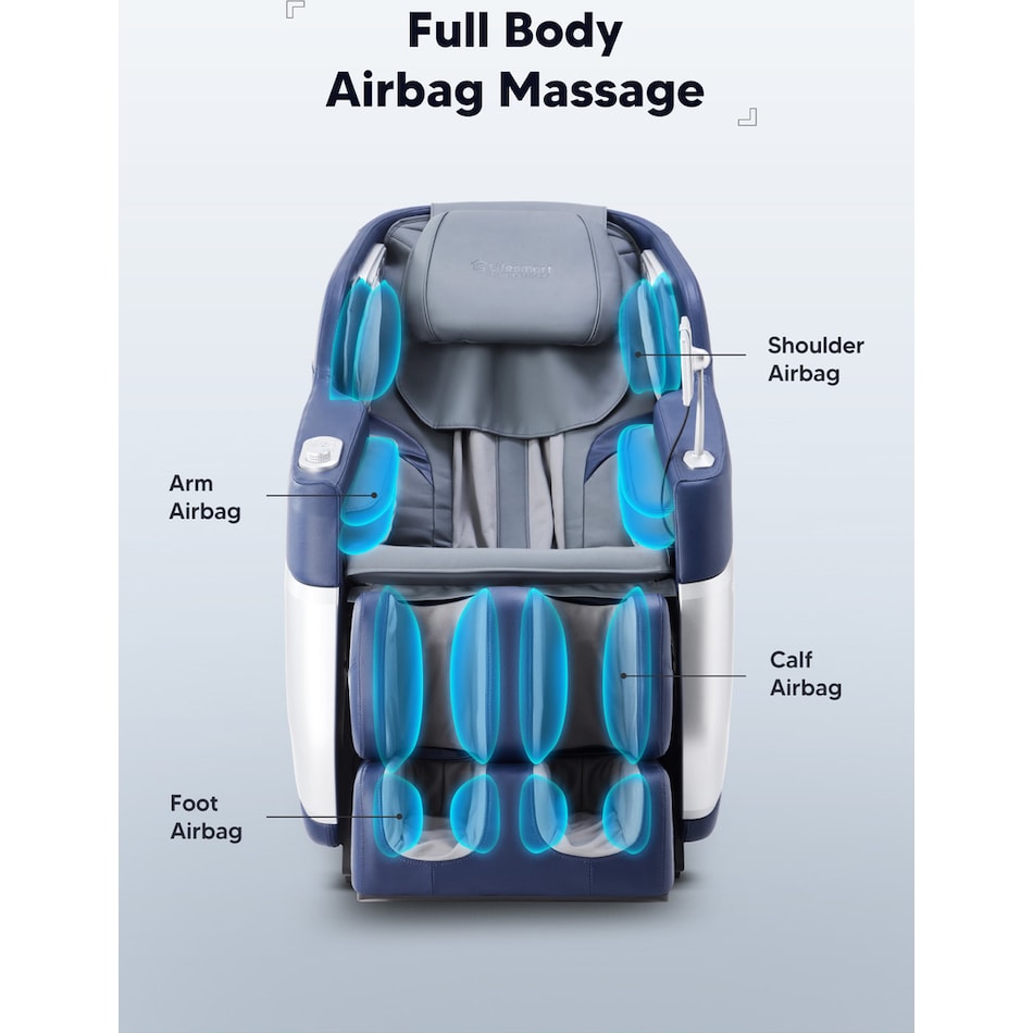 unwind blue gray massage chair   