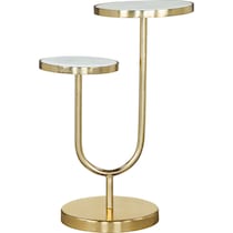 upsy white gold side table   