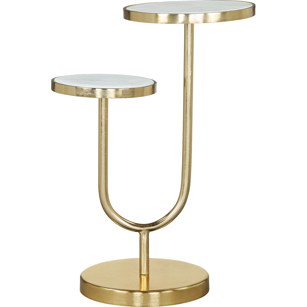 upsy white gold side table   