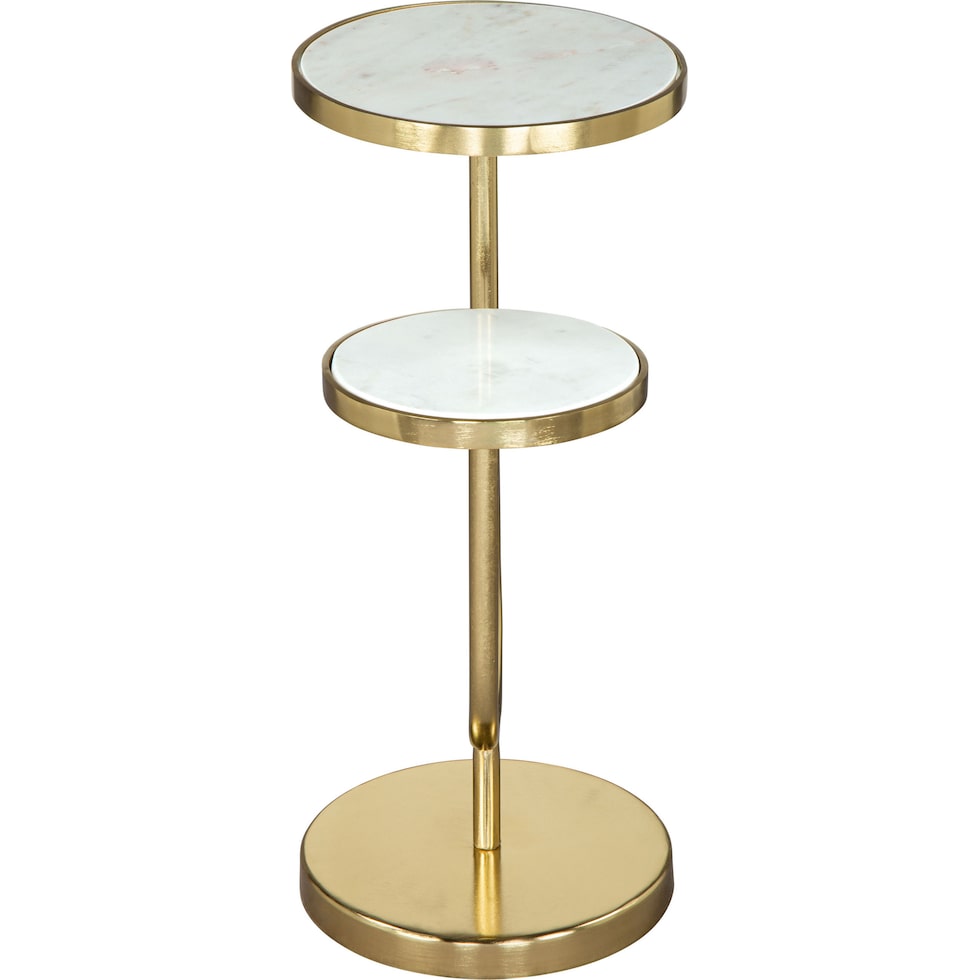 upsy white gold side table   