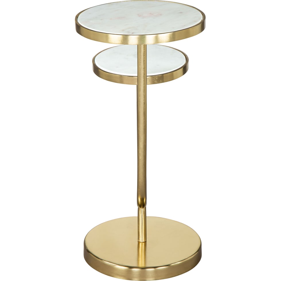 upsy white gold side table   