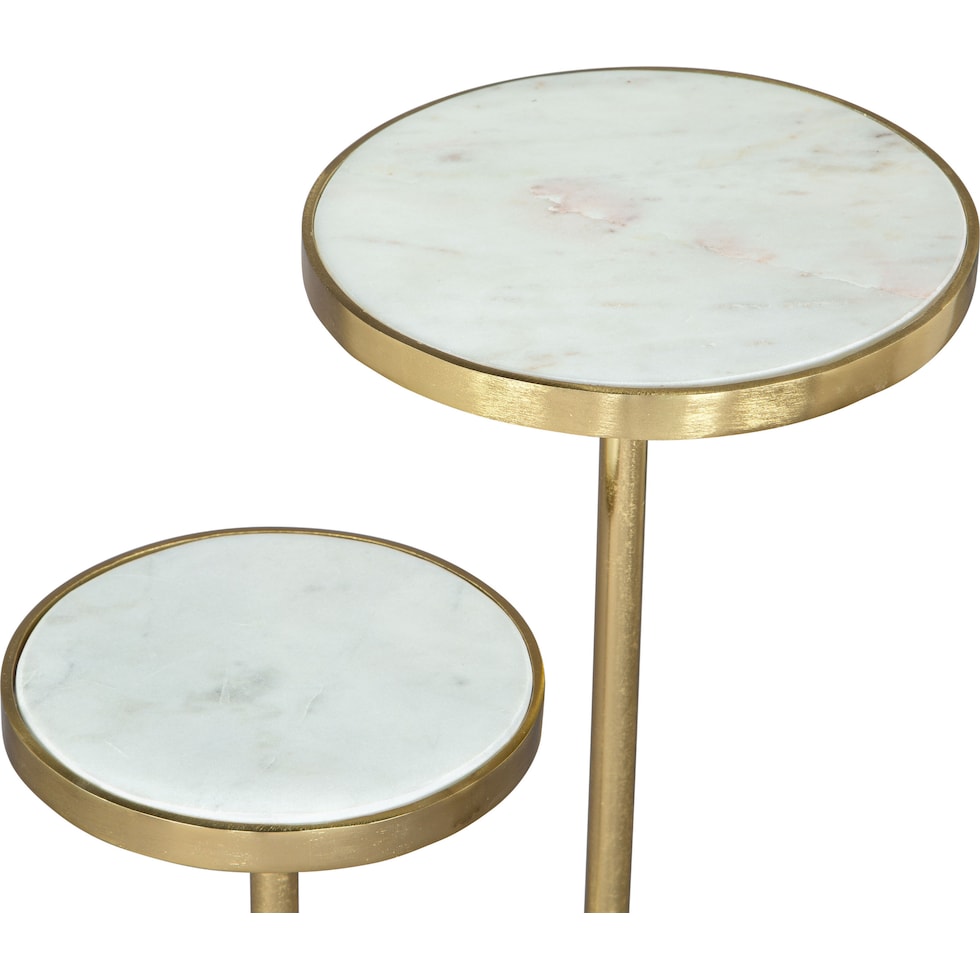 upsy white gold side table   