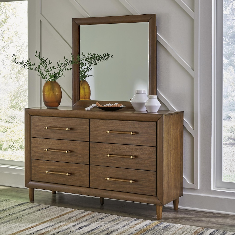 uptown brown dresser and mirror   