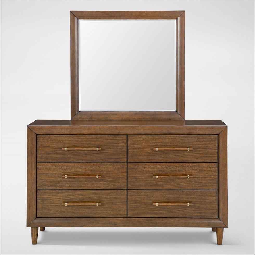 uptown brown dresser and mirror   