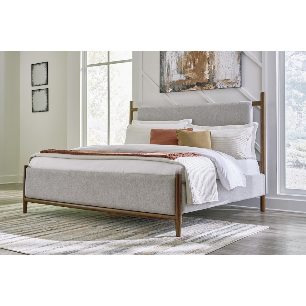 uptown brown gray  pc queen bedroom   