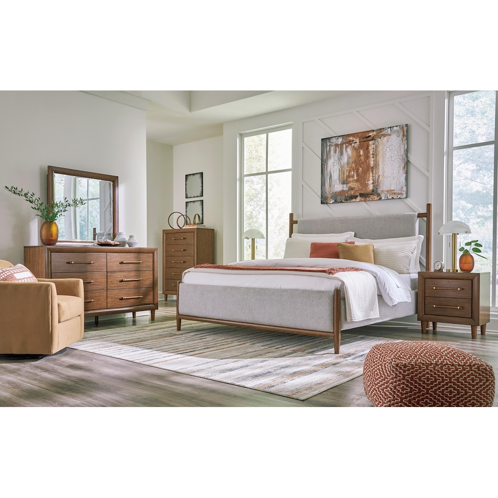 uptown brown gray queen bed   