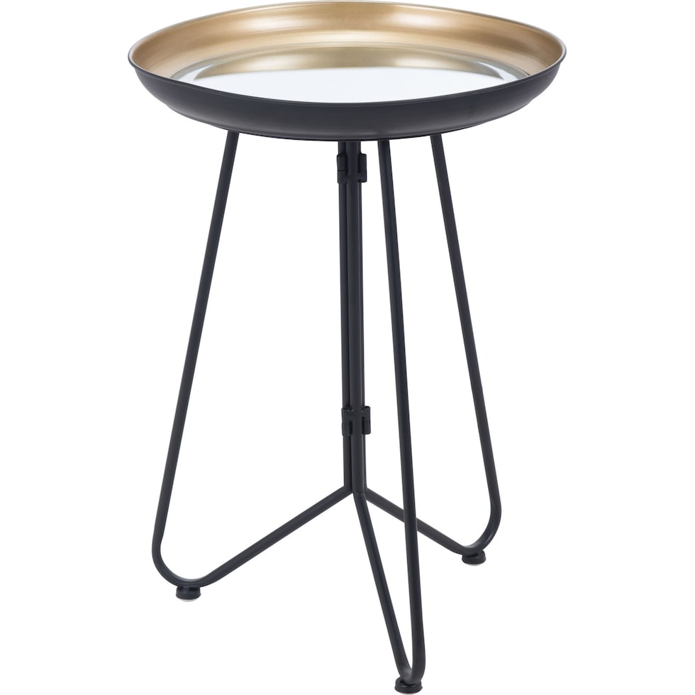 usher gold black accent table   