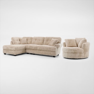Vail 2-Piece Sectional with Chaise and Swivel Chair Set