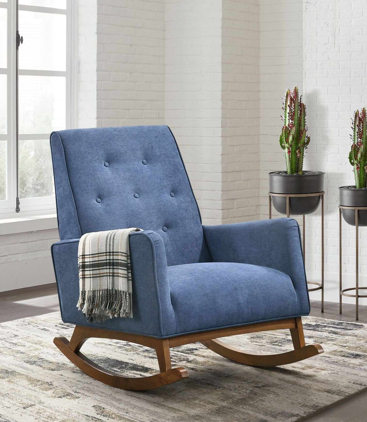 Valdez Rocking Chair Blue Value City Furniture