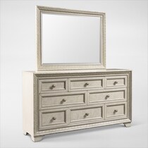 valentina champagne dresser & mirror   