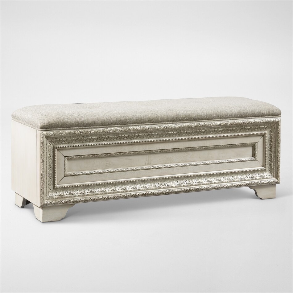valentina champagne storage bench   