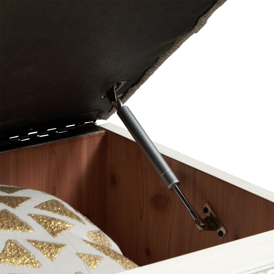 valentina champagne storage bench   