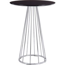 valerie chrome black counter height table   