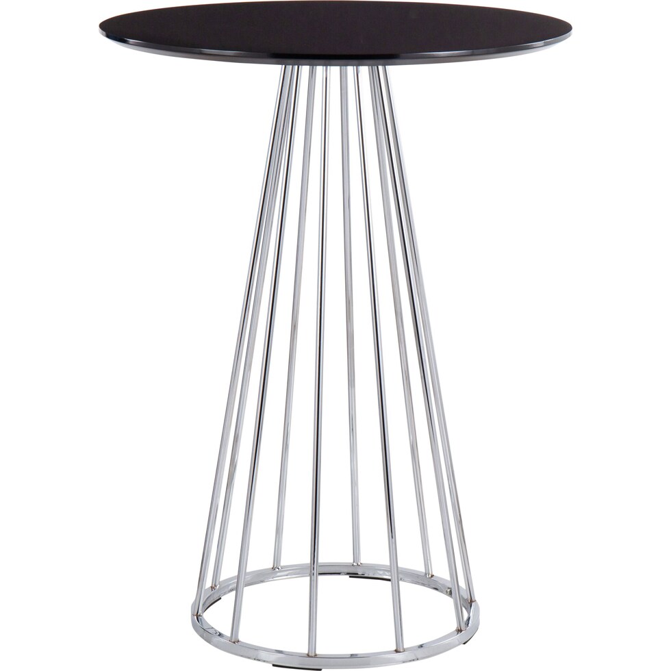 valerie chrome black counter height table   
