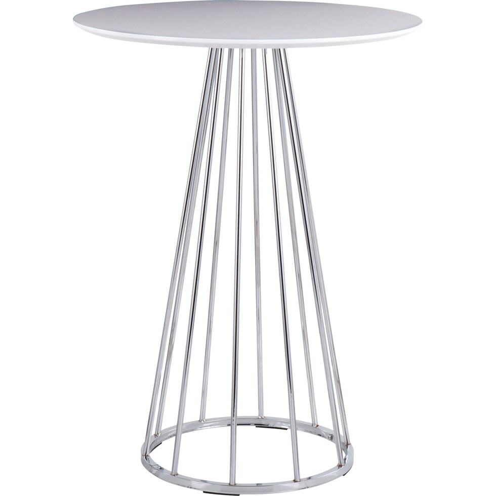 valerie chrome white counter height table   