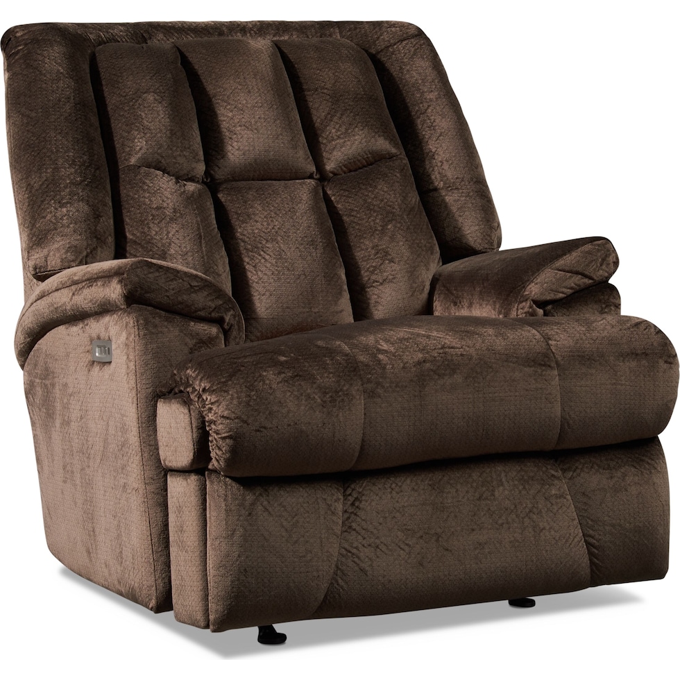 vance dark brown power recliner   