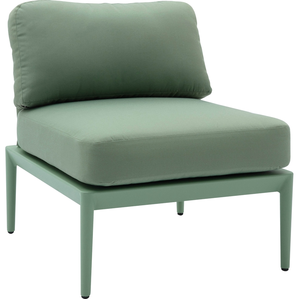 vancouver green outdoor armless chair   