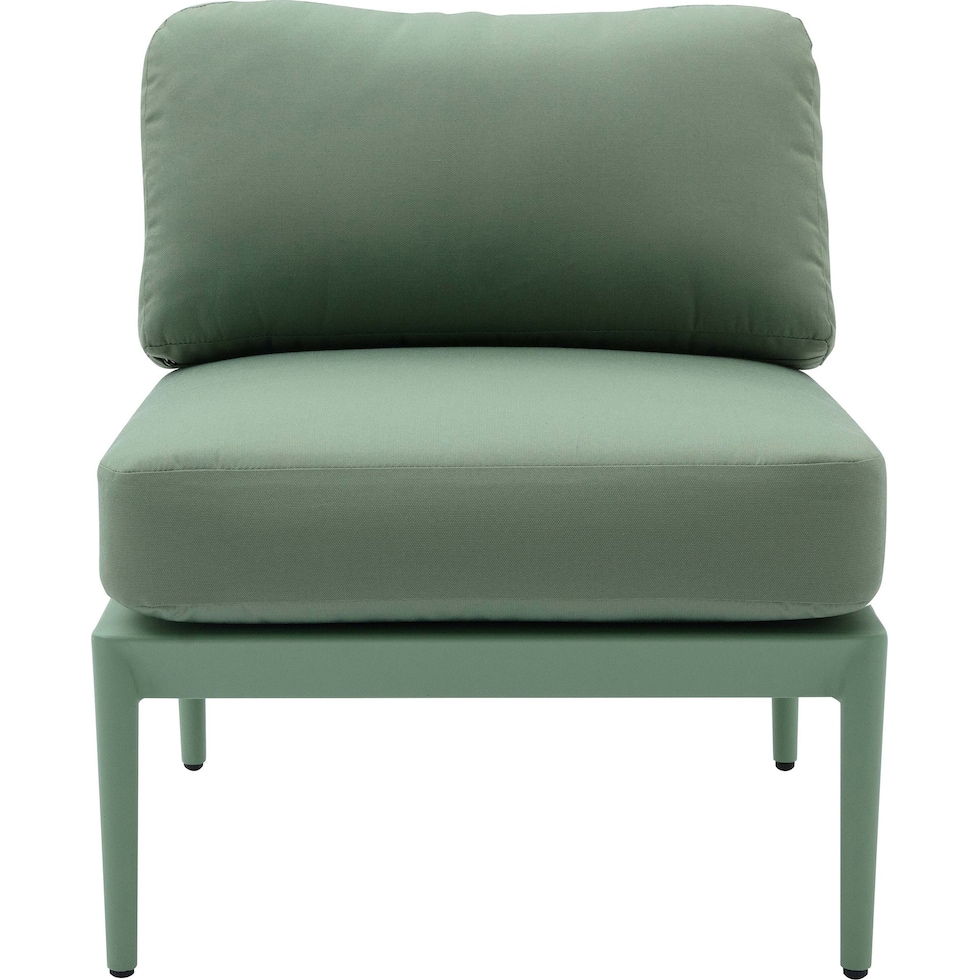 vancouver green outdoor armless chair   