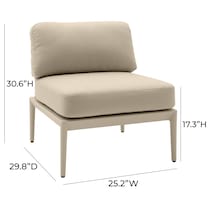 vancouver light brown outdoor armless chair   