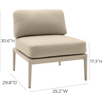 vancouver light brown outdoor armless chair   