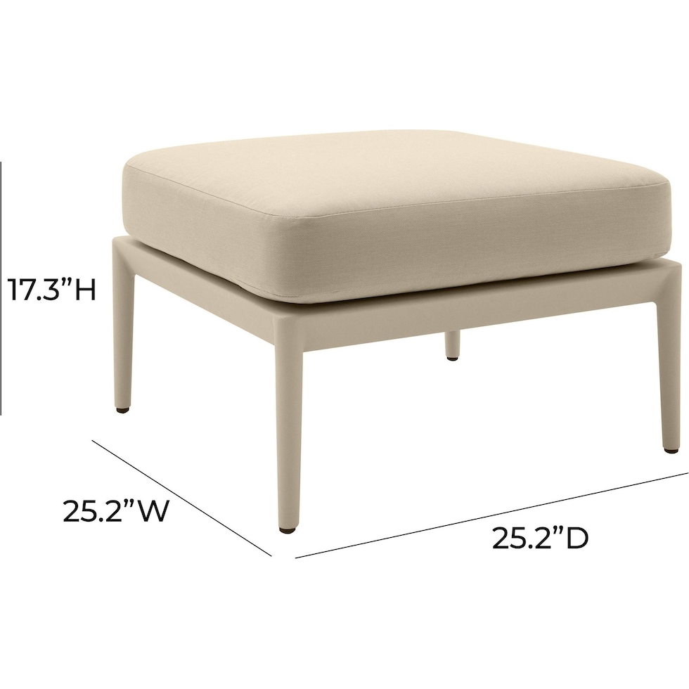 vancouver light brown outdoor ottoman   