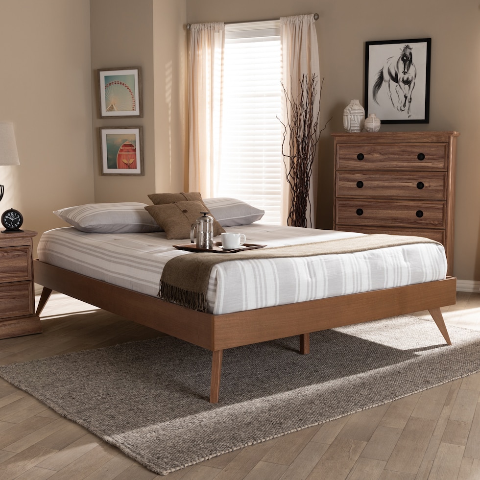 vega dark brown queen bed   