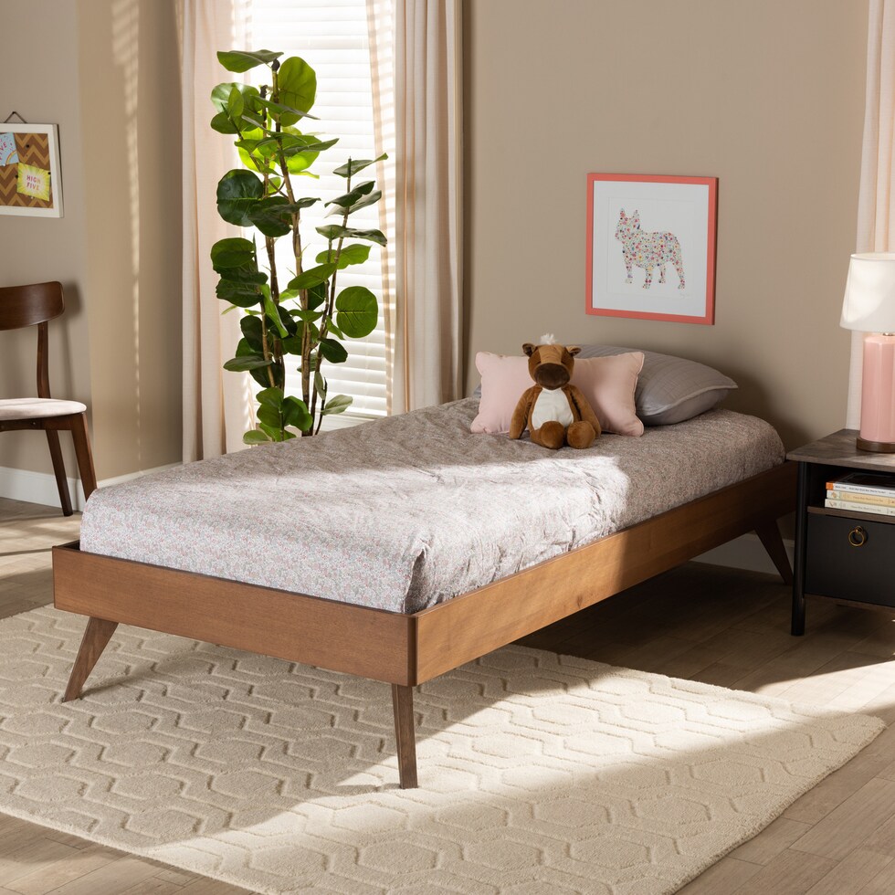 vega dark brown twin bed frame   