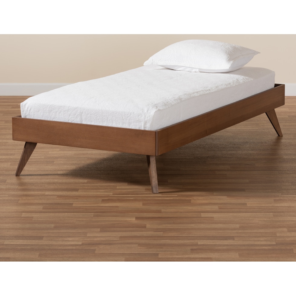 vega dark brown twin bed frame   