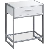 velma white end table   