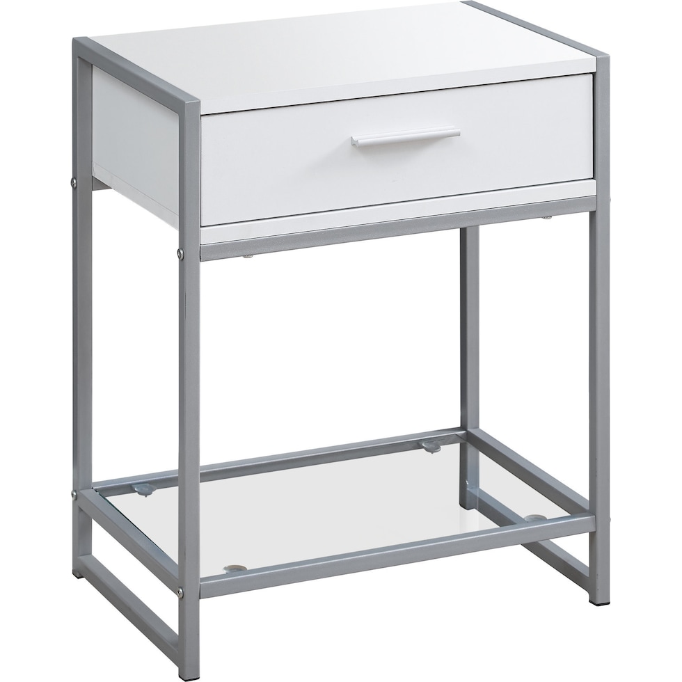 velma white end table   