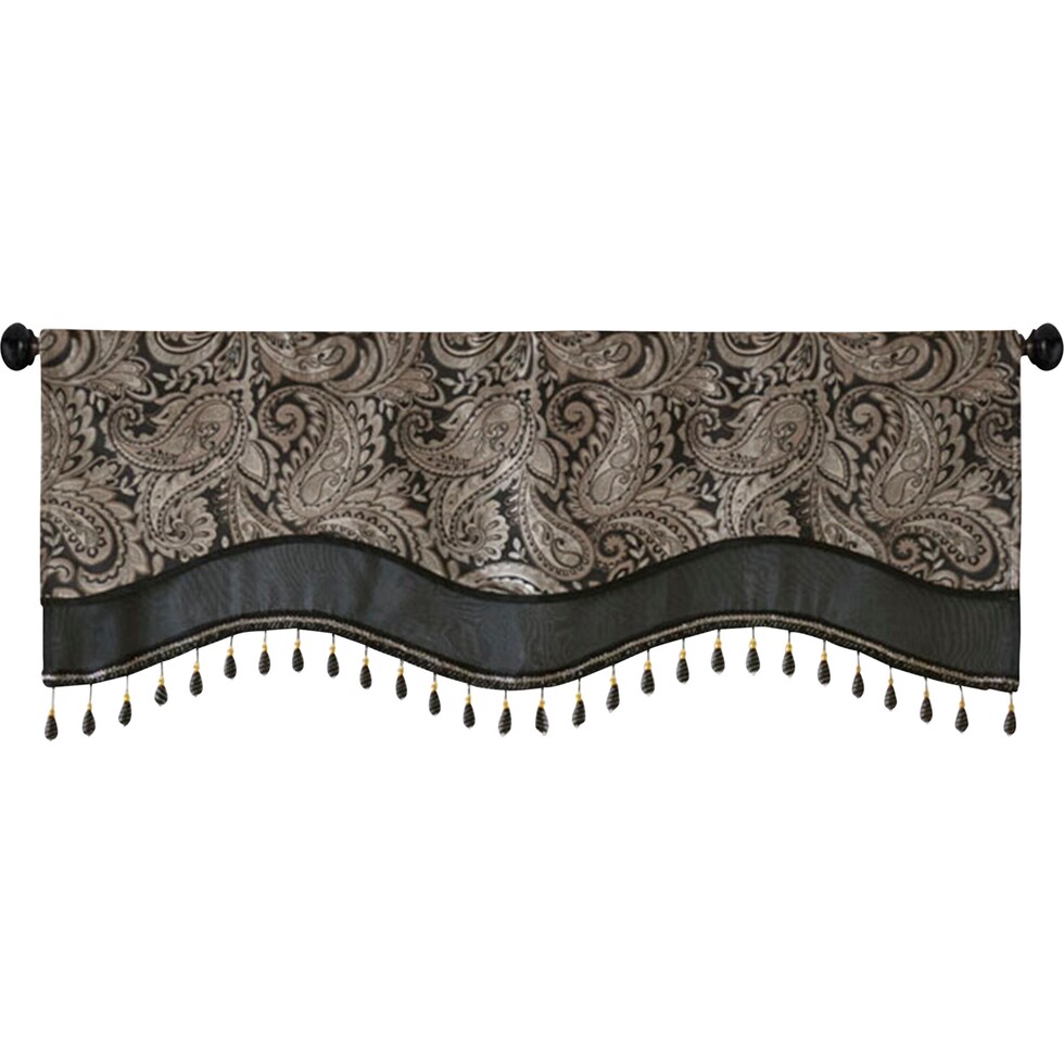 venetia black window valence   