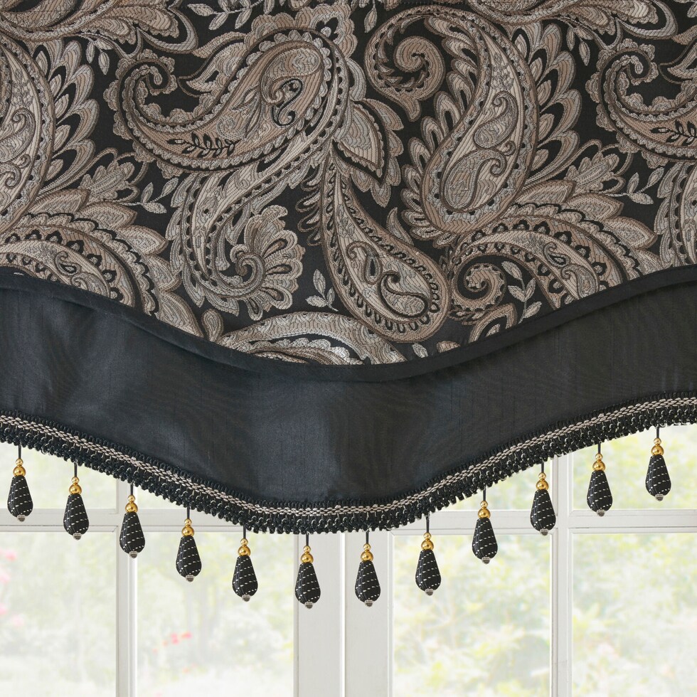 venetia black window valence   