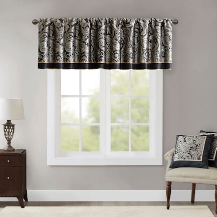 Venetia 18" Window Valance - Black