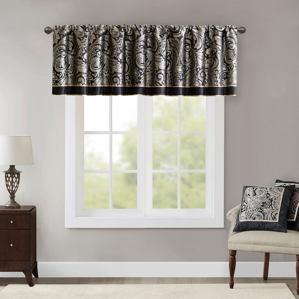 venetia black window valence   