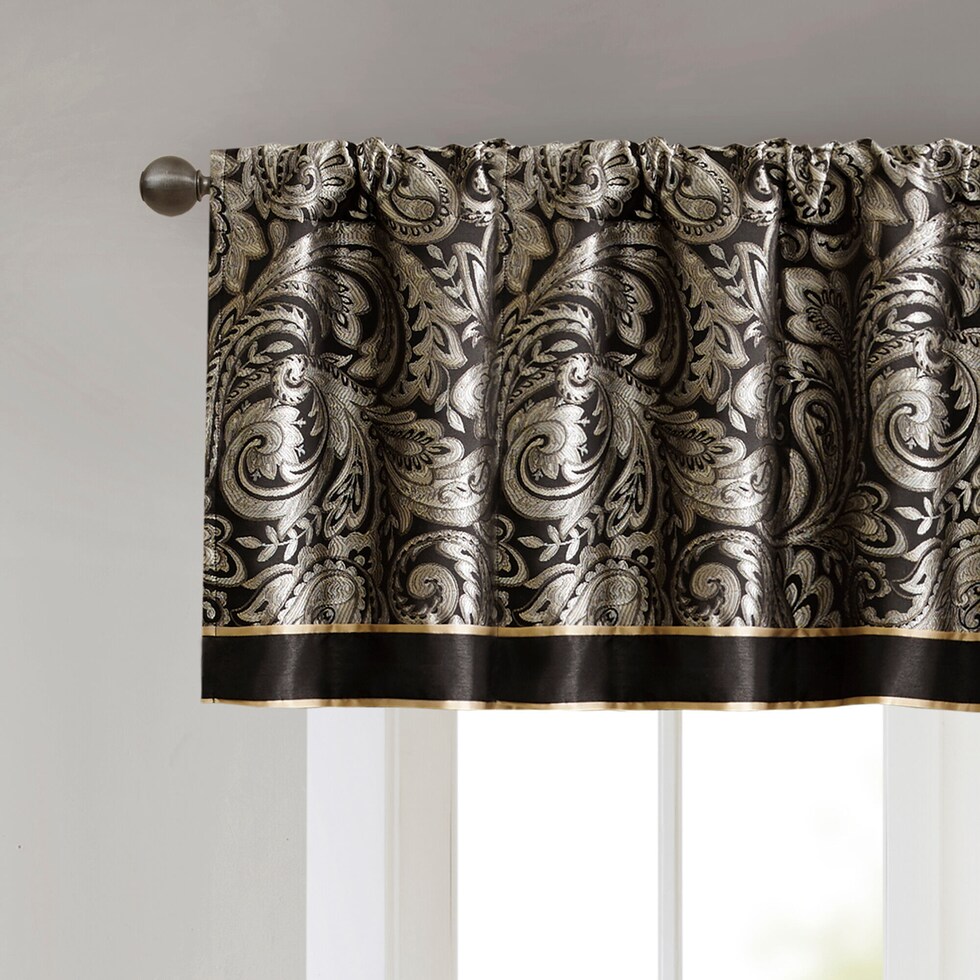 venetia black window valence   