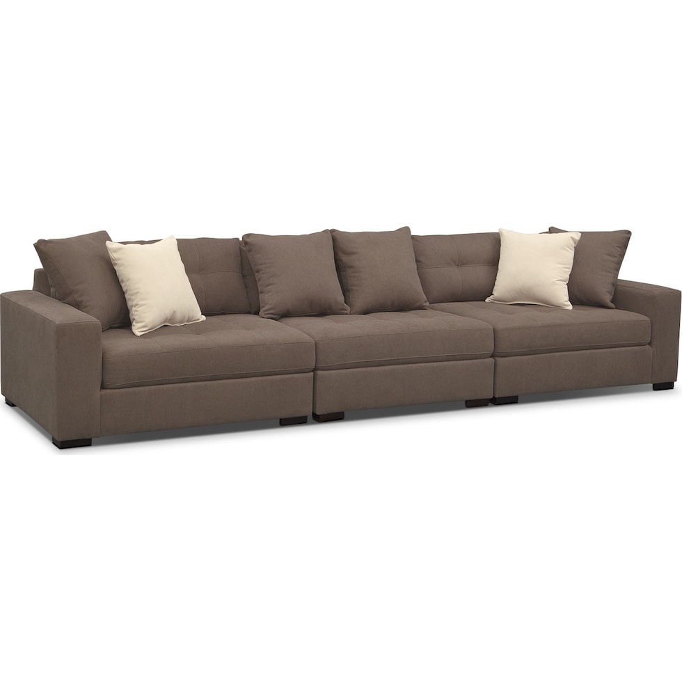venti mocha dark brown  pc sectional   